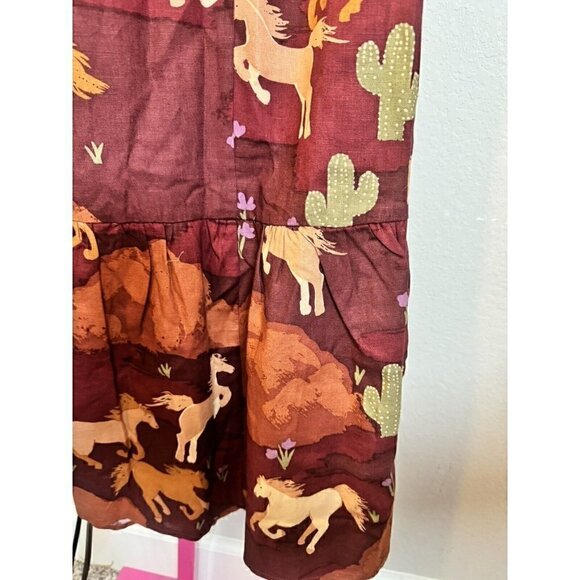 Modcloth Princess Highway Horse Print Midi Dress NEW Western Boho Size 8 - Picture 8 of 13